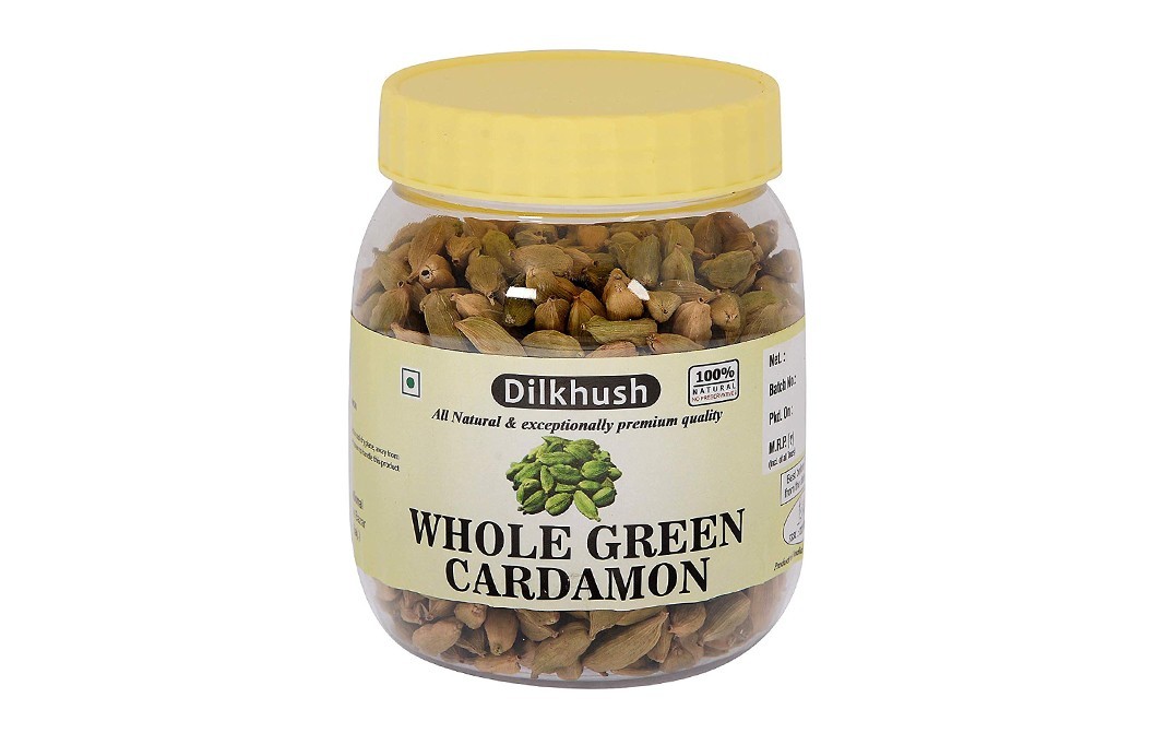 Dilkhush Whole Green Cardamon    Plastic Jar  500 grams